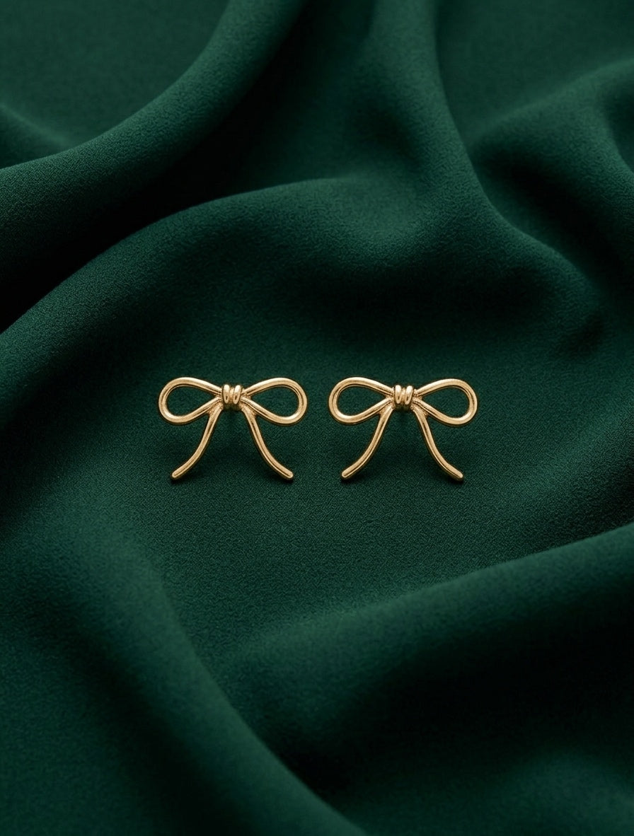 Gold Plated Bow Style Earrings