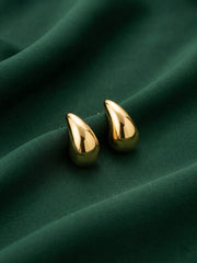 Gold Plated Contemporery Teadrop Hoops