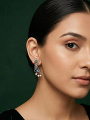 Silver Plated Oxidized With Trendy Birds Design Earrings
