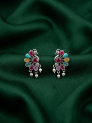 Silver Plated Oxidized With Trendy Birds Design Earrings