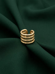 Gold Plated Contemporary Ear Cuff Earrings
