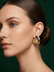 Gold Plated Contemporery Trendy Earrings