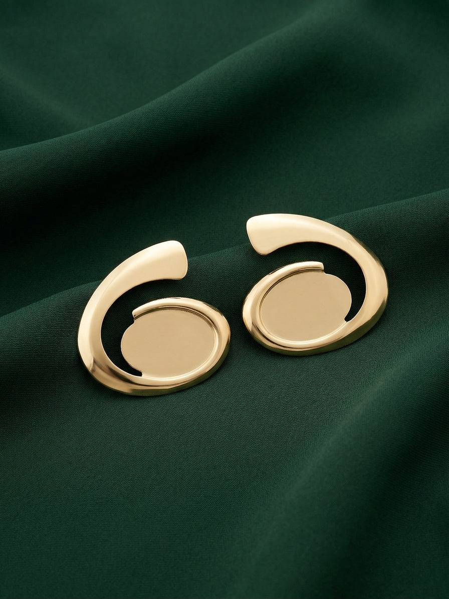 Gold Plated Contemporery Trendy Earrings