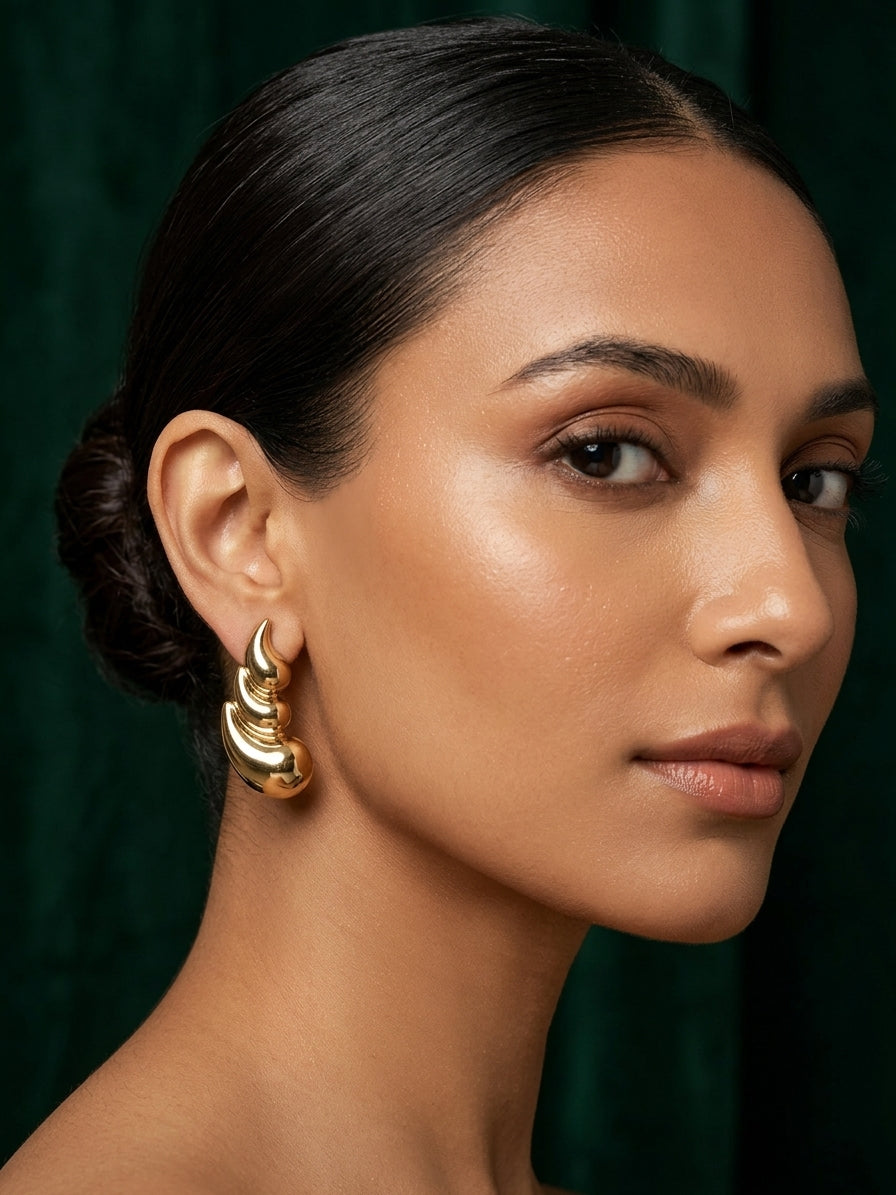 Gold Plated Contemporery Earrings