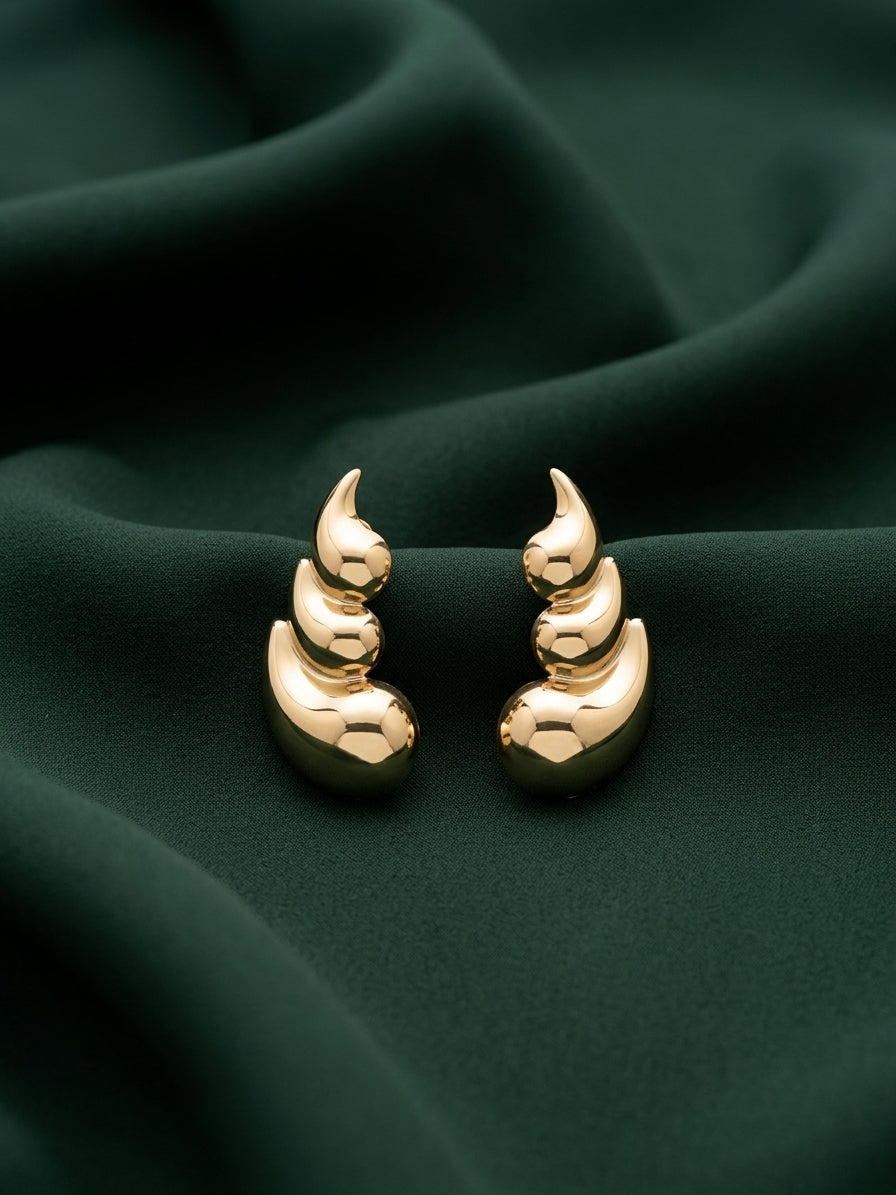 Gold Plated Contemporery Earrings