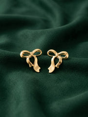 Gold Plated Trendy Bow Earrings