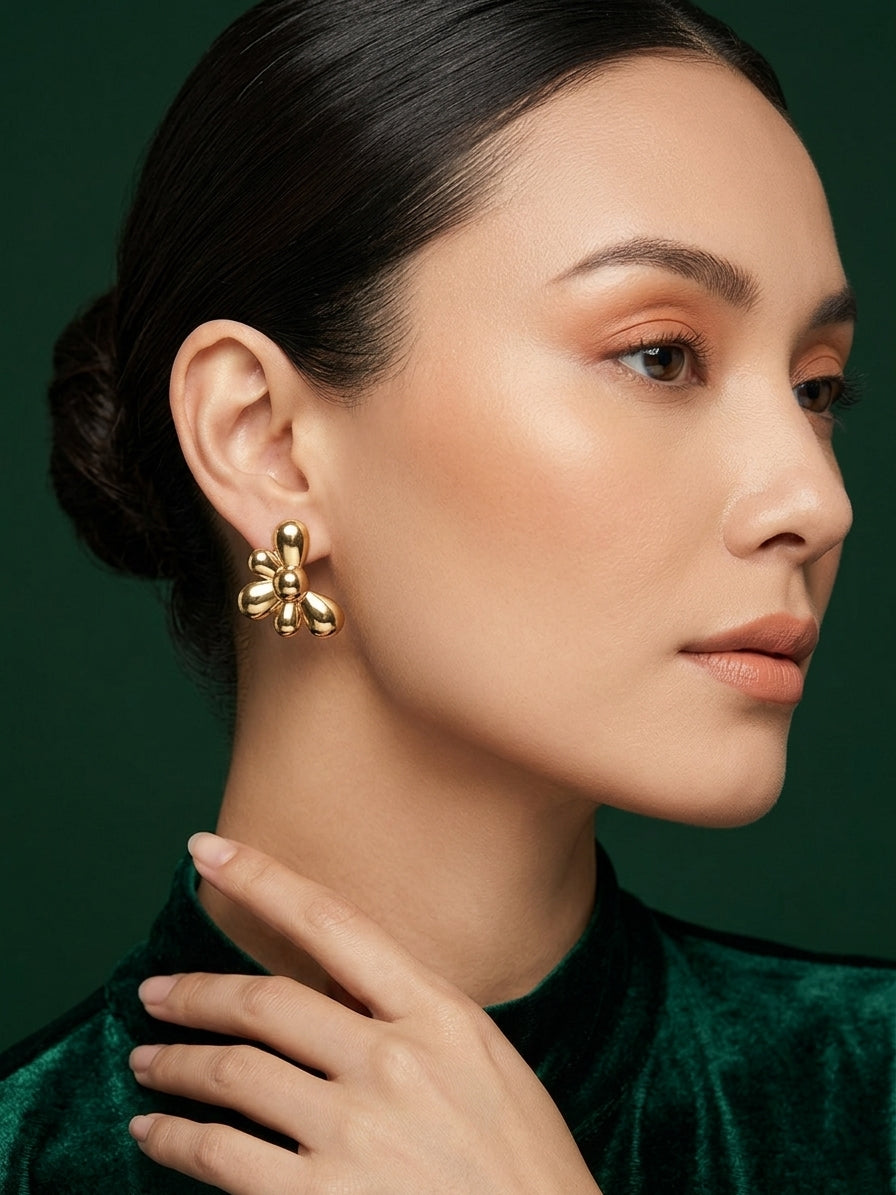 Gold Plated Contemporery Earrings