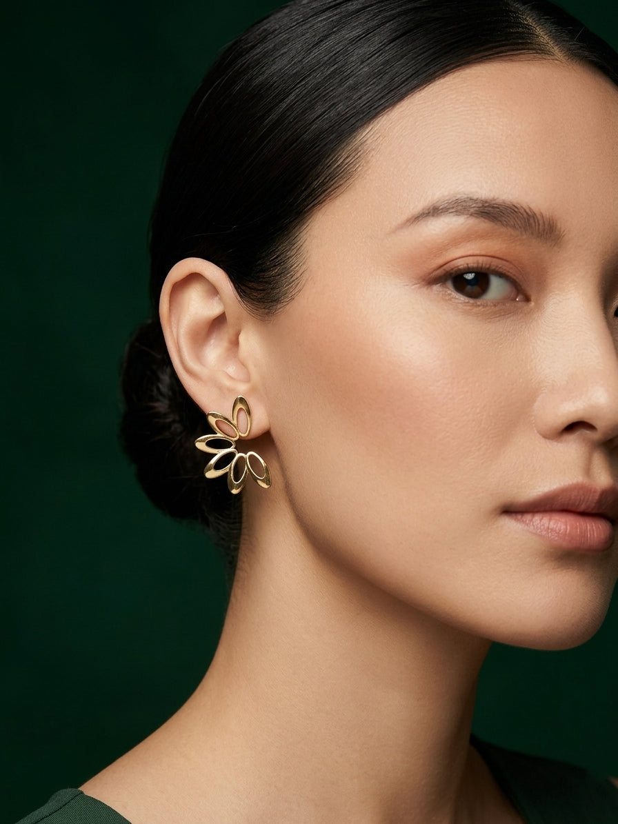 Gold Plated Contemporery Earrings