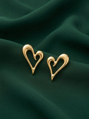 Gold Plated Heart Design Earrings