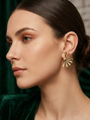 Gold Plated Contemporery Earrings