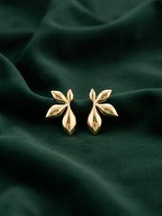 Gold Plated Contemporery Flower Earrings