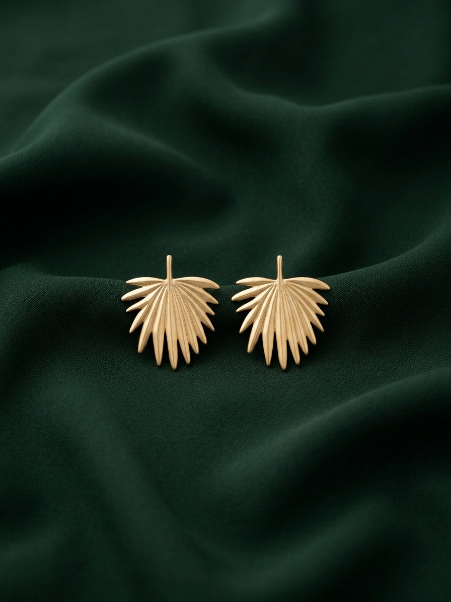Gold Plated Contemporery Flower Earrings