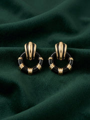 Gold Plated Contemporery Bow Earrings