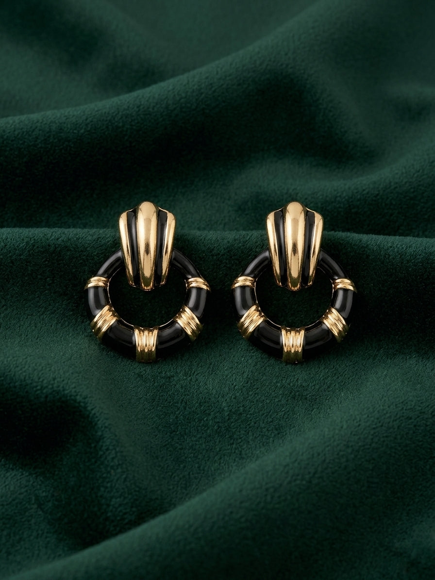 Gold Plated Contemporery Bow Earrings