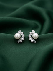 Silver Plated Pearl Mini Studs
