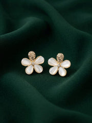 Gold Plated Pearl Flower Studs