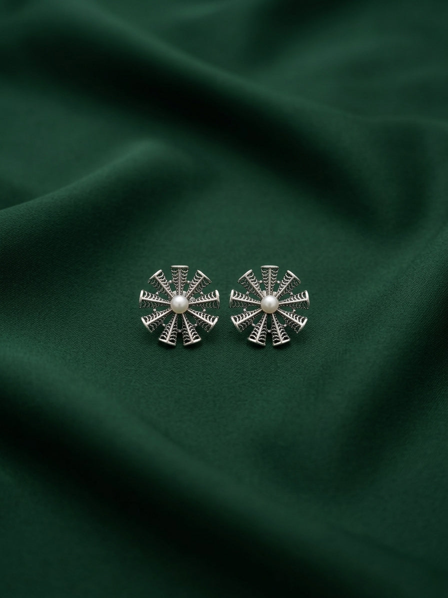 Silver Plated Flower Studs