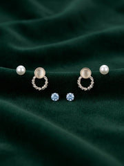 Set Of 3 Silver Plated Mini Studs