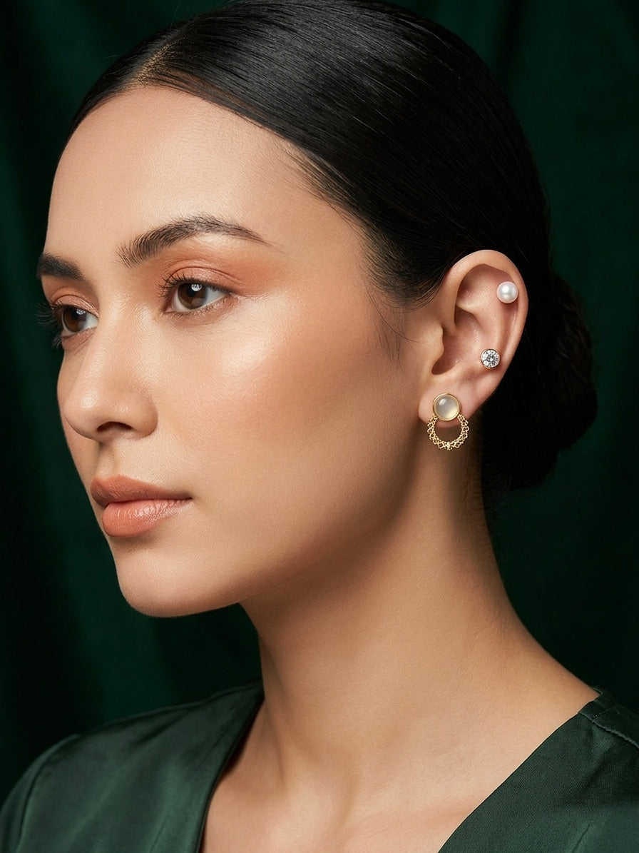 Set Of 3 Silver Plated Mini Studs