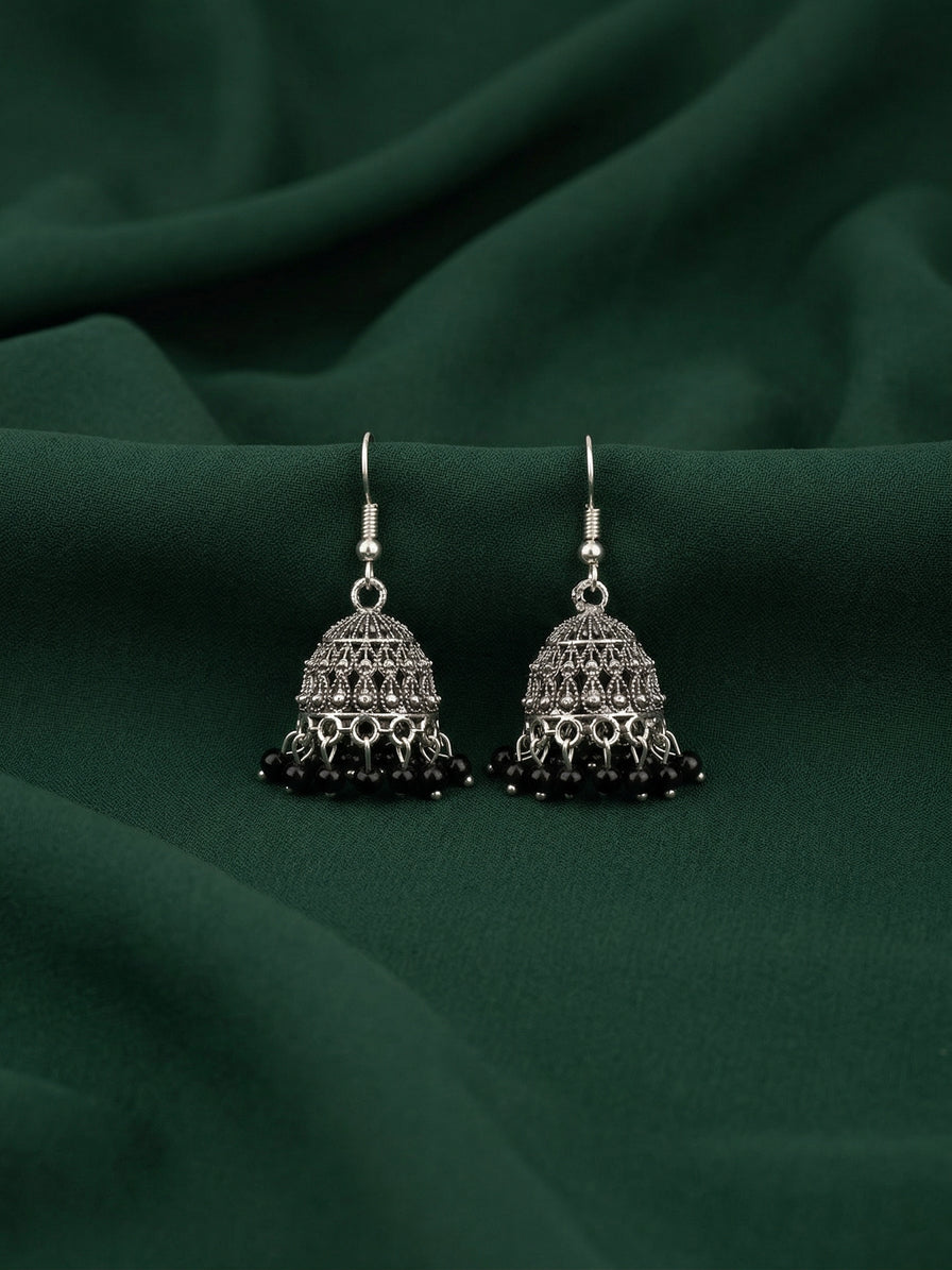 Silver Plated Oxidized Fancy Jhumki