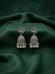 Silver Plated Oxidized Ethnic Jhumka