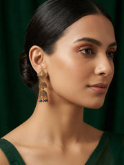 Gold Oxidized With Beaded Beautiful Jhumka