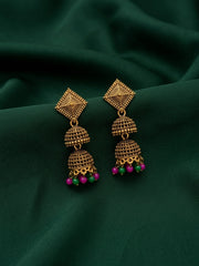 Gold Oxidized With Beaded Beautiful Jhumka