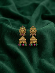 Gold Oxidized With Beaded Indo-Western Jhumki