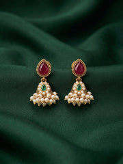 Gold Plated Fancy Beaded Earrings