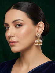Gold Plated Fancy Beaded Jhumka Earrings