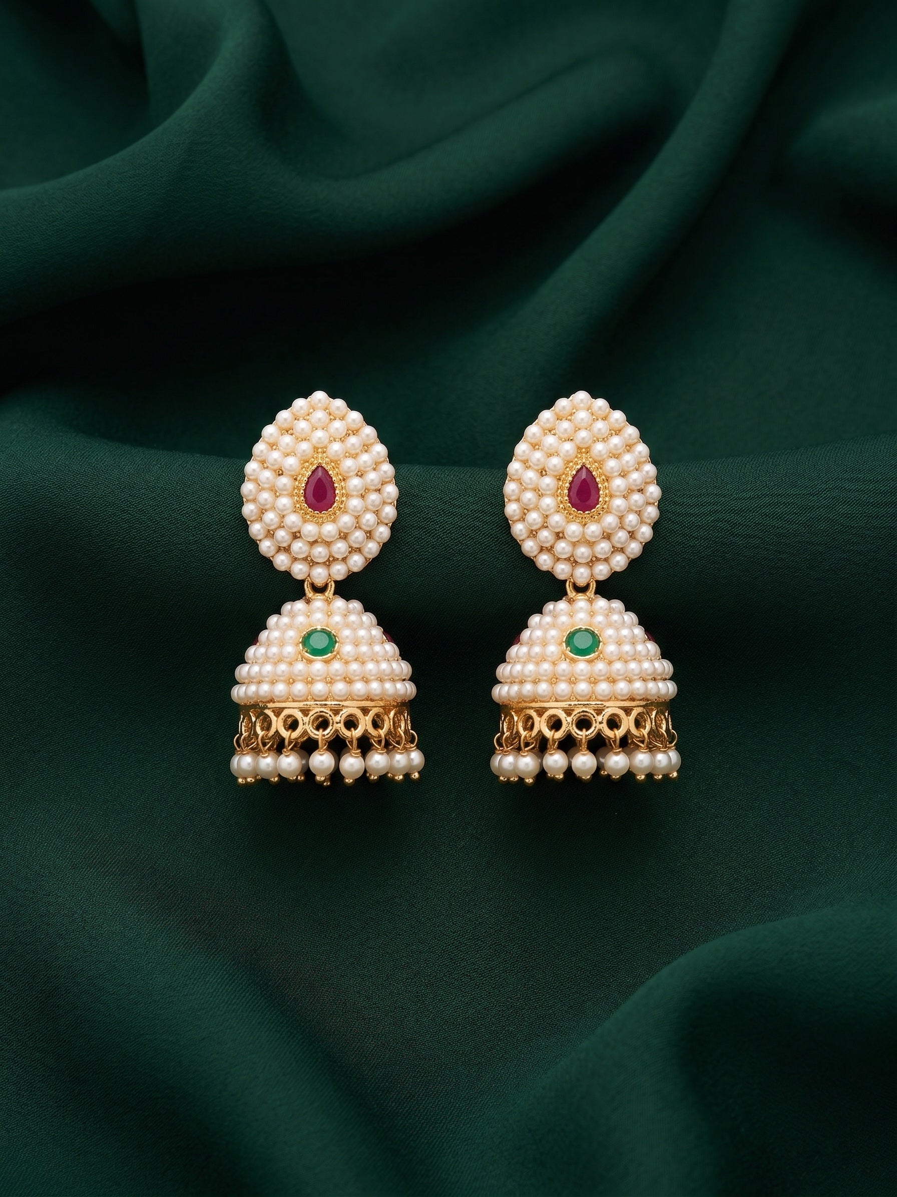 Gold Plated Fancy Pearls Jhumki For Women