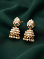 Gold Plated Fancy Pearls Jhumki For Women