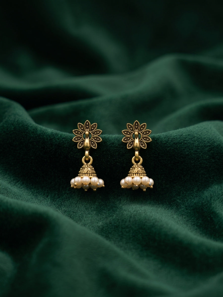 Gold Oxidized Indo-Western Jhumki