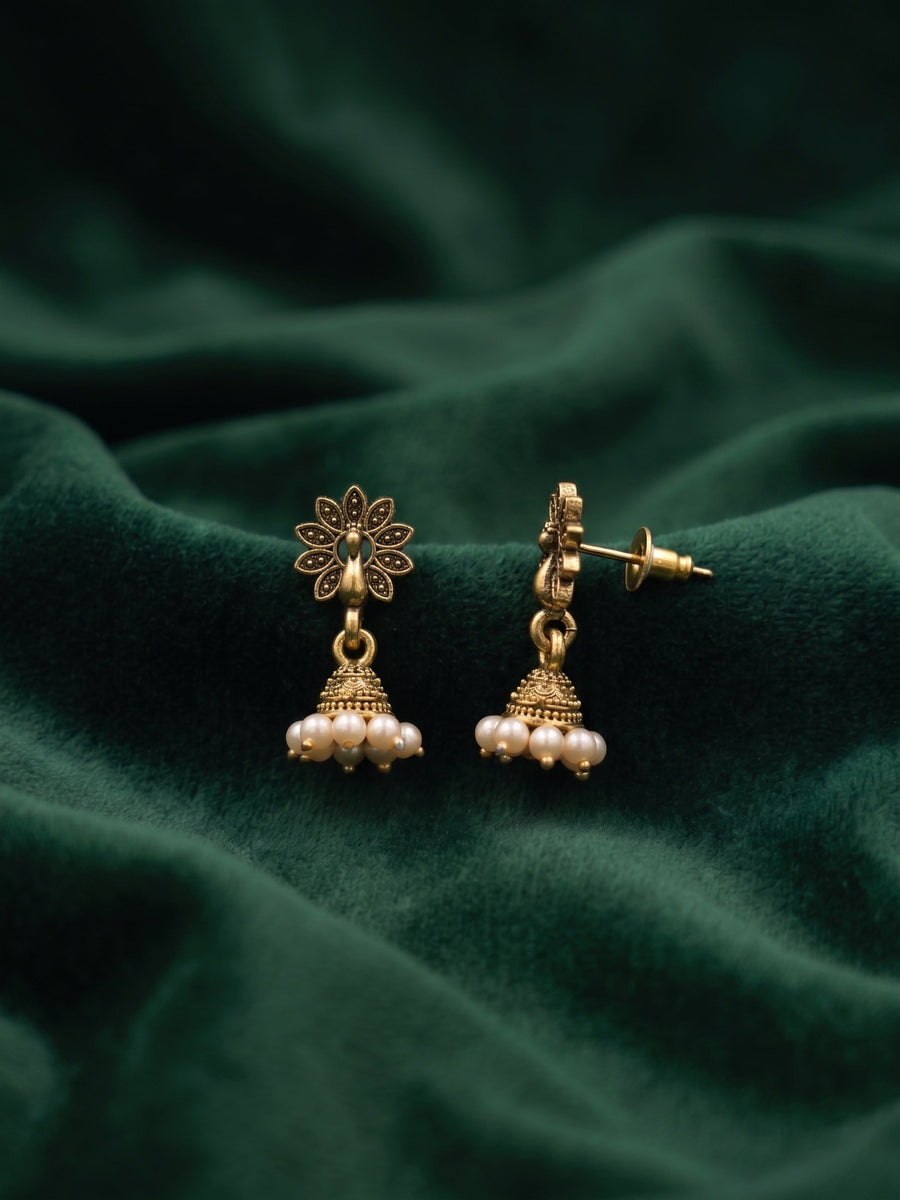 Gold Oxidized Indo-Western Jhumki