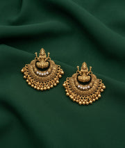 Gold Oxidized With Beaded Indo-Western Earrings