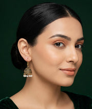 Gold Oxidized With Beaded Indo-Western Jhumki
