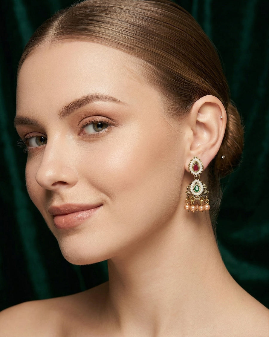 Gold Oxidized Fancy Jhumki