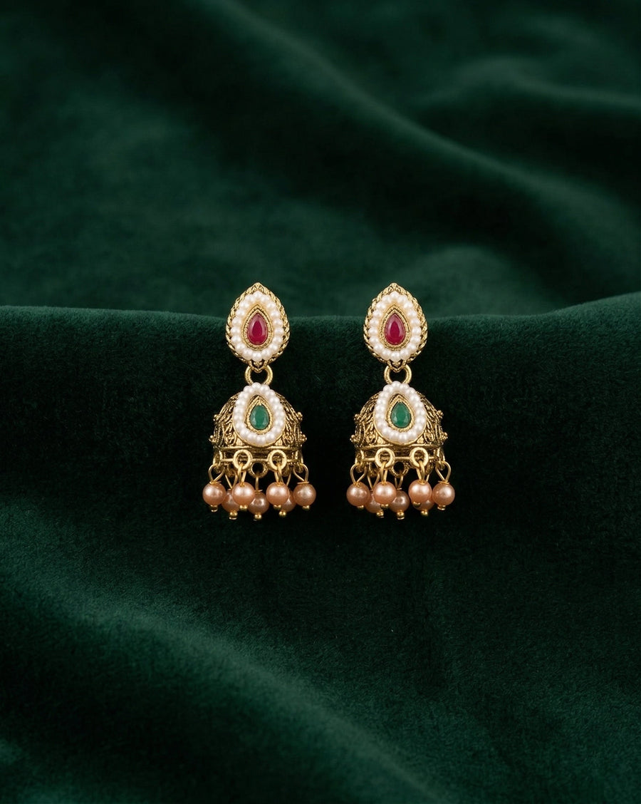 Gold Oxidized Fancy Jhumki