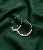 Gold Plated Pearls Hoops