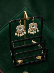 Gold Plated Fancy Kundan & Beaded Earrings