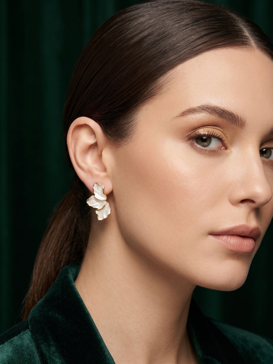 Gold Plated Fancy Half Flower Studs