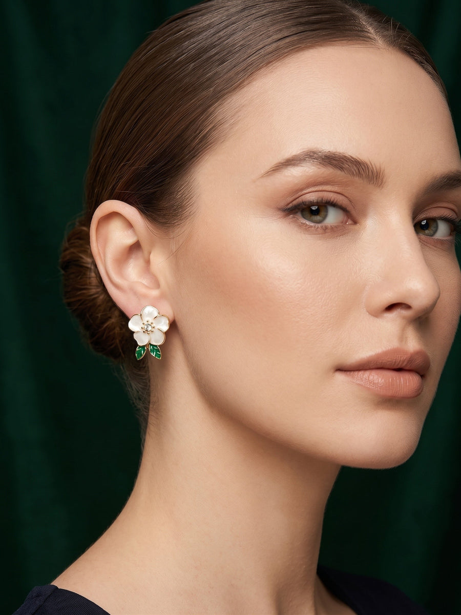 Gold Plated Fancy Flower Studs