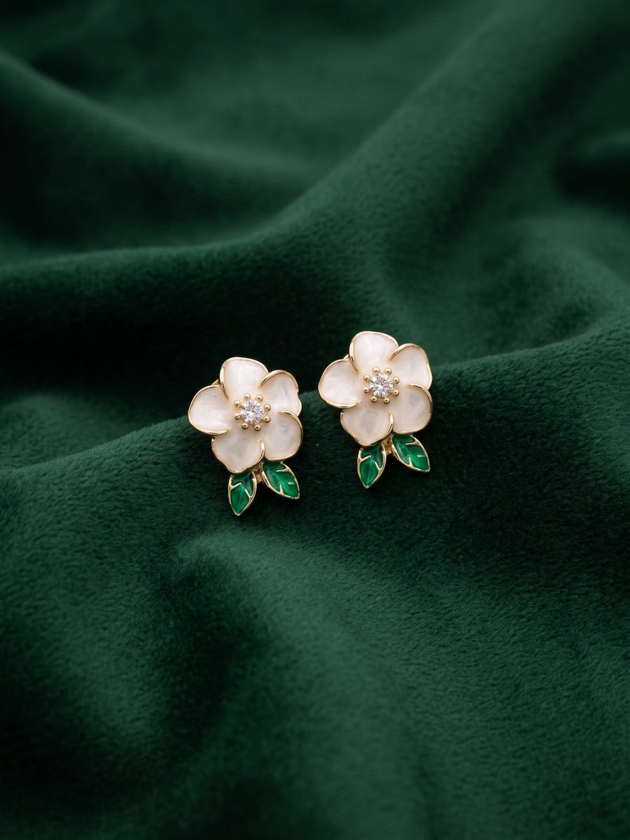 Gold Plated Fancy Flower Studs