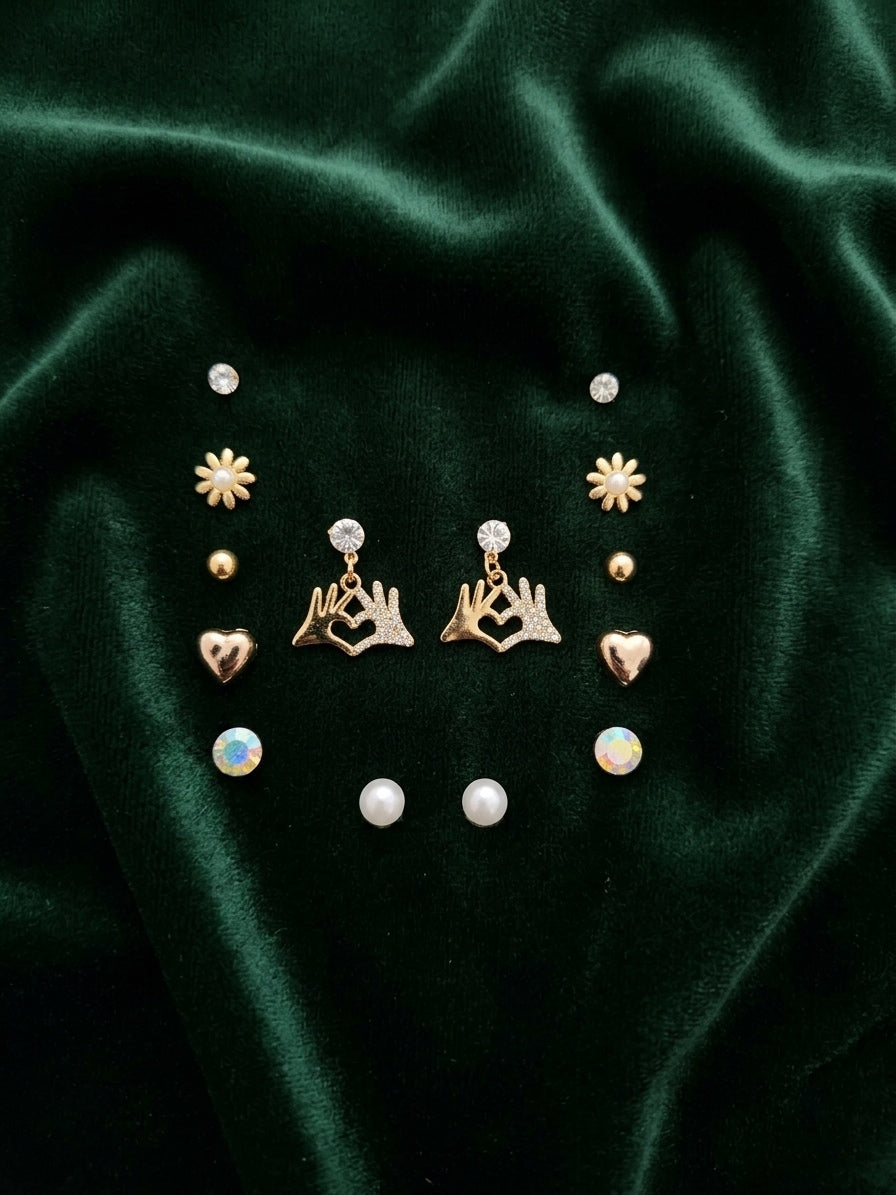 Pack Of 7 Unique-Design Mini Studs For Women