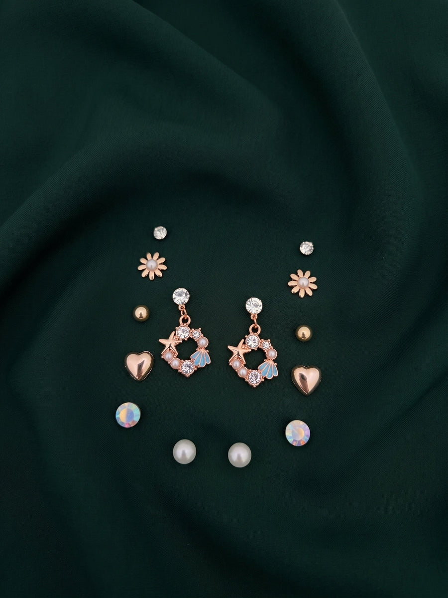Pack Of 7 Unique-Design Mini Studs For Women