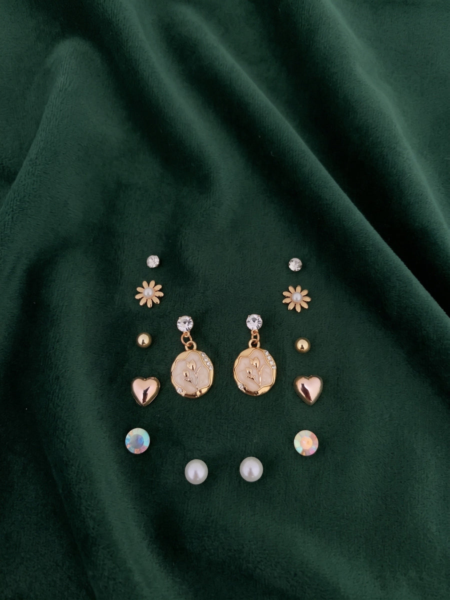 Pack Of 7 Unique-Design Mini Studs For Women