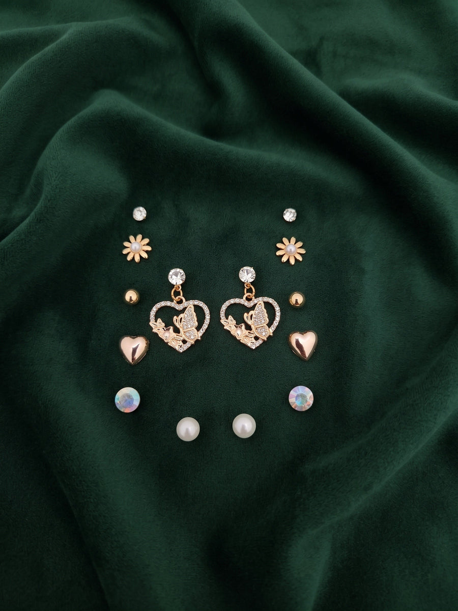 Pack Of 7 Unique-Design Mini Studs For Women