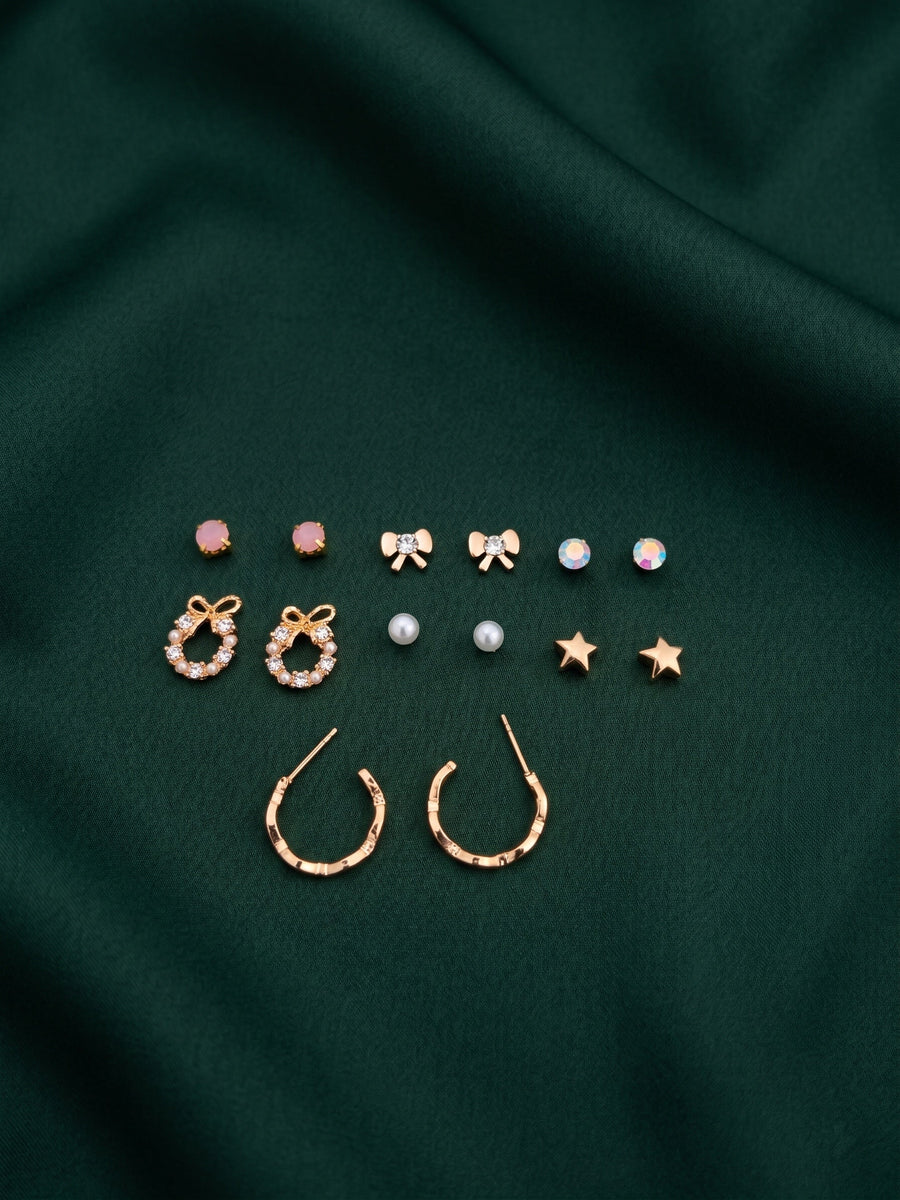 Pack Of 7 Unique-Design Mini Studs For Women