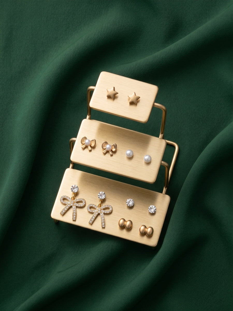 Pack Of 6 Unique-Design Mini Studs For Women