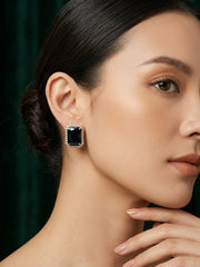 Gold-Toned Geometric Studs For Women
